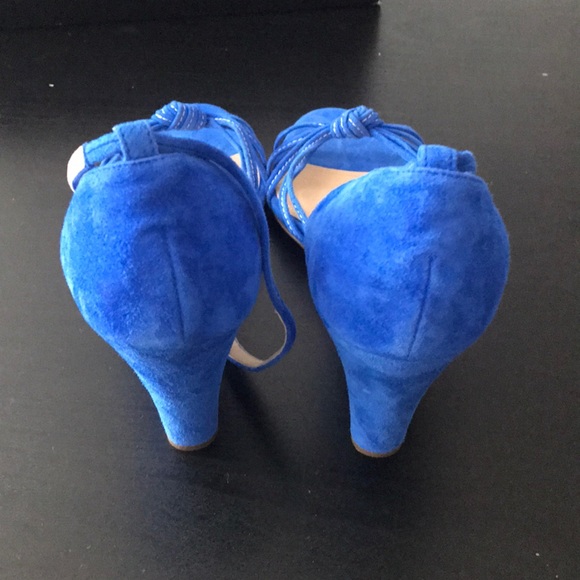 JCrew blue suede wedge sandals - Picture 3 of 4